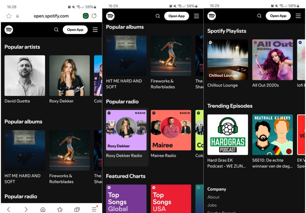Spotify website